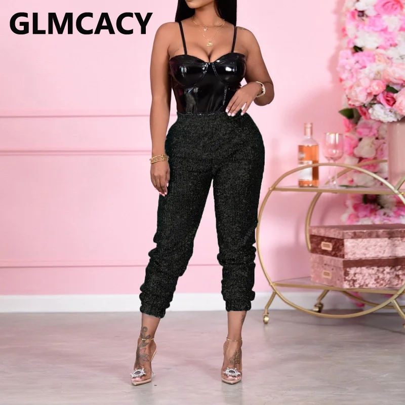 

Women Casual Sequin Pants Glitter Sparkly Party Club Trousers Pants