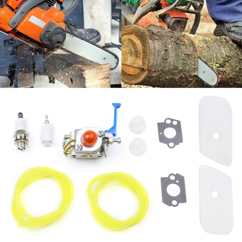 

Carburetor Kit for 128C 128L 128LD 128R 128RJ 128CD 128LDX Trimmer Fuel Line Air Filter Spark Plug Gaskets