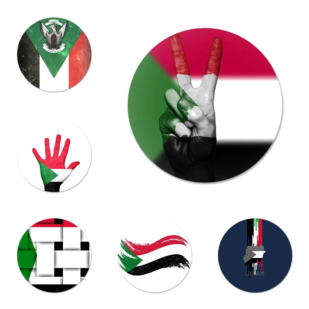 

Национальный флаг Судана, кухонный Декор для дома, холодильник, магнитные наклейки, открывалка для пива, колы 58 мм