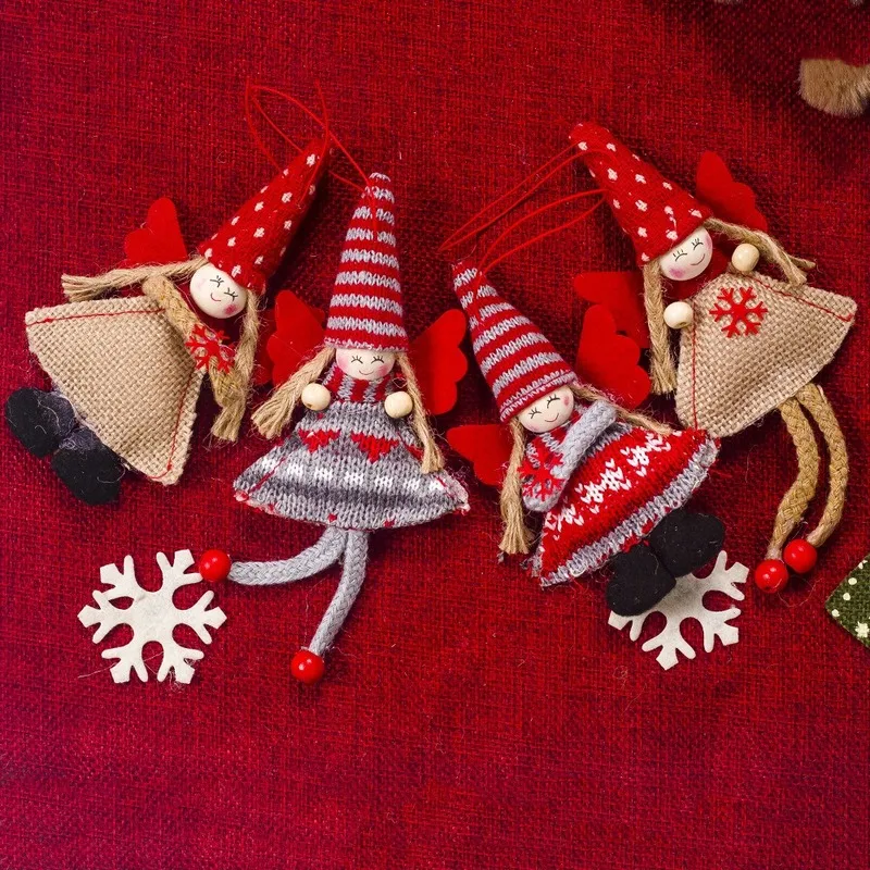 

Украшения для рождественской елки, милый ангел, кукла из шерсти, милый кулон, деревянный Navidad, новогодняя елка, украшения, рождественский под...