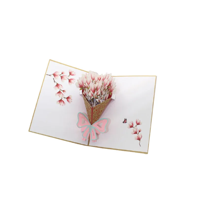 5 шт. 3D открытки с цветами на день рождения поздравительные Подарочная открытка