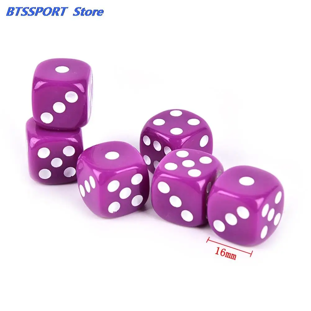 6Pcs Dices 16MM BoardGame Drinking Digital Dice Gumbling Game Rounded Corners Four-Color Transparent | Спорт и развлечения