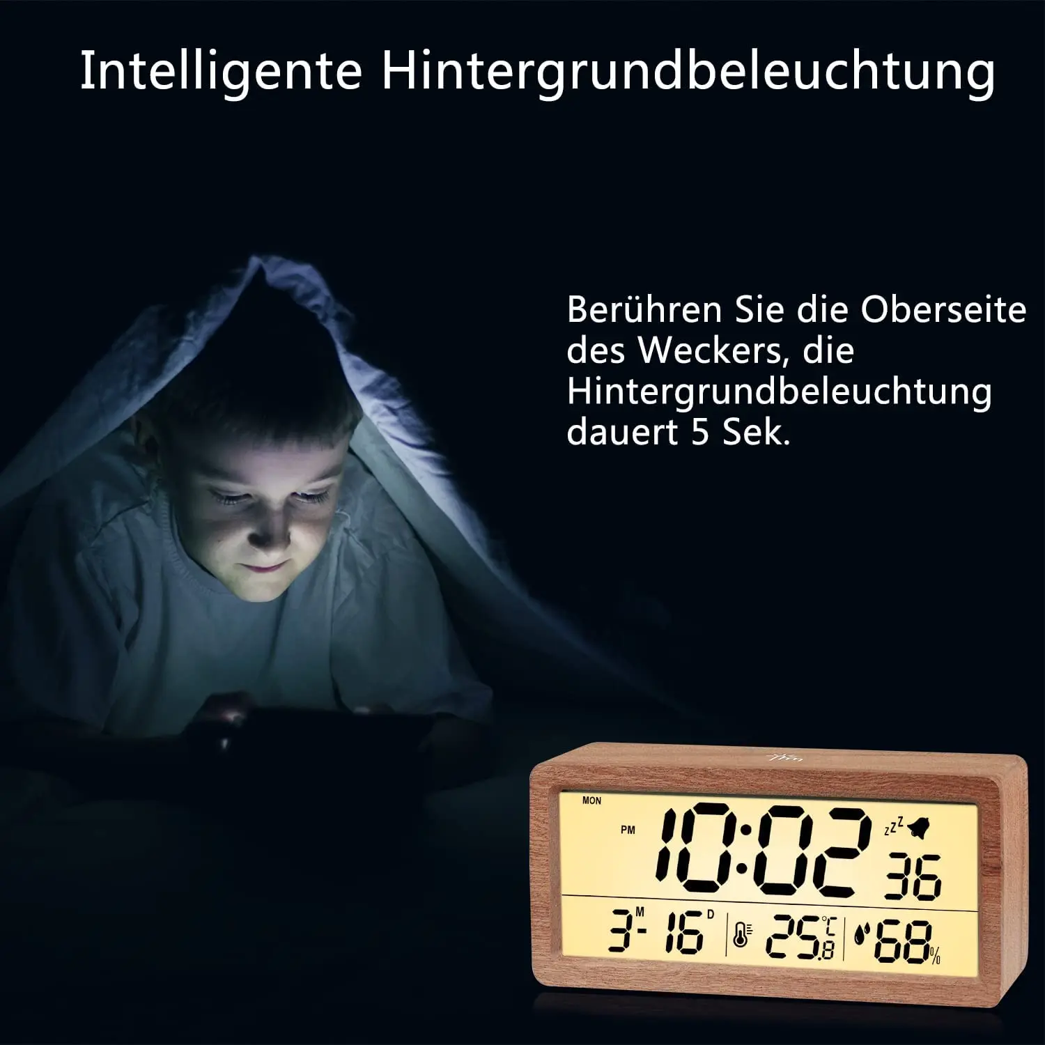 Новый деревянный будильник MICLOCK цифровые светодиодсветодиодный настольные часы