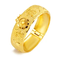 hoyon real 24k yellow gold color double bracelet for women happiness dragon phoenix bride bracelet bangles wedding fine jewelry