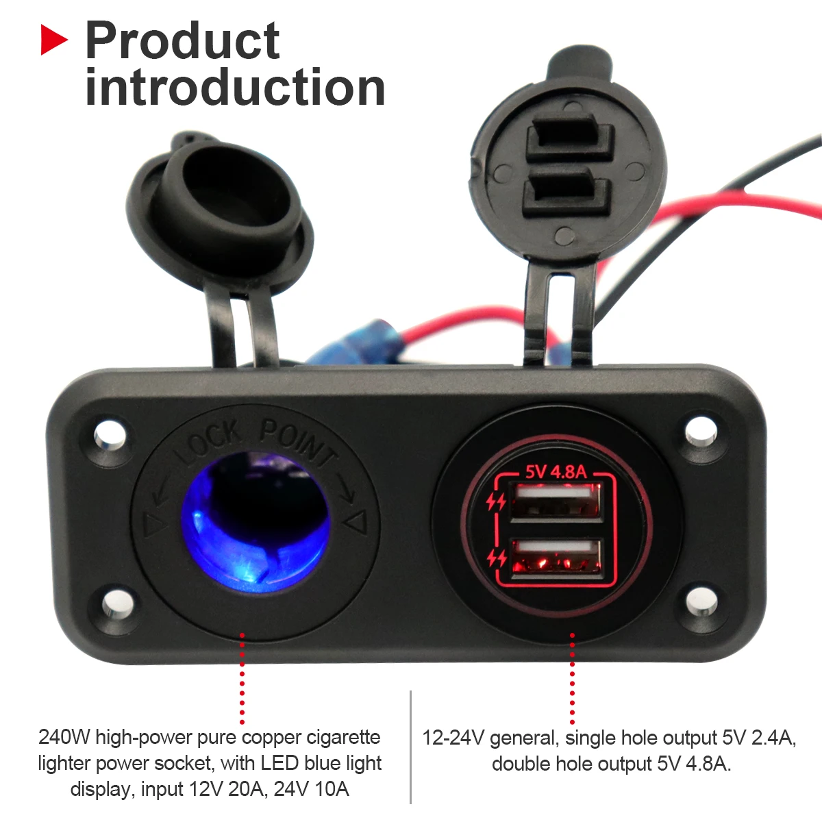 

New High Quality Dual USB Charger And Socket panel mount marine 12 volt power socket car styling control panel Tools