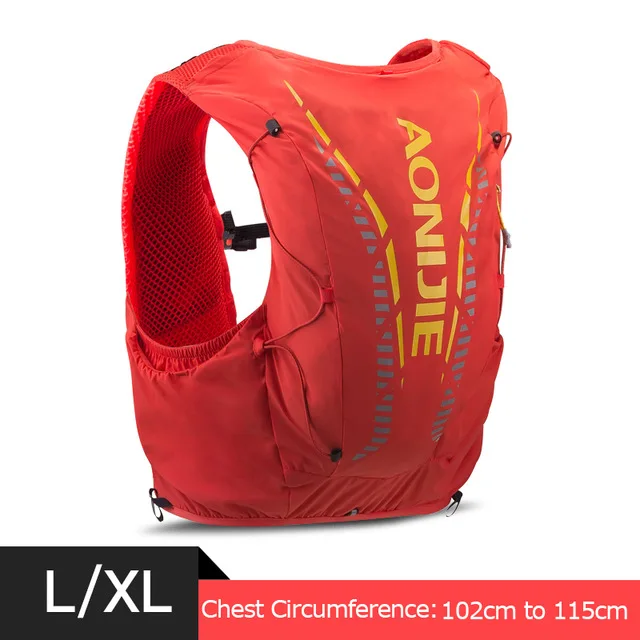 Orange LXL AONIJIE 12L гидратационный рюкзак для мужчин и женщин, расширенный жилет для бега, сумка для спорта на открытом воздухе, пеших прогулок, марафона, велоспорта - Цвет: Orange LXL