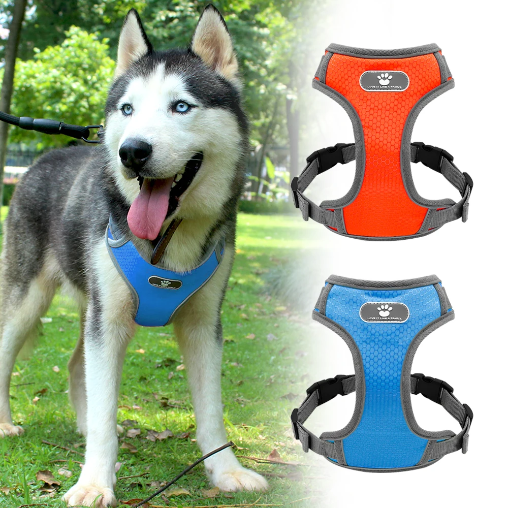

Nylon Dog Harness Reflective Dogs Harnesses Breathable Mesh Adjustable Waterproof Dog Harness For Small Medium Large Dogs