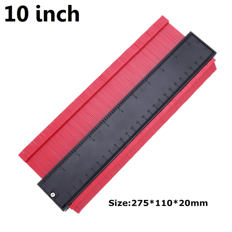 Red 10inch 5/6/10/15/20 дюймов контур профиль датчика копия контур датчик Стандартный Дерево Лазерная маркировочная инструмент в клеточку измерены в ненатянутом ламинат Плитки основные инструменты - Цвет: Red 10inch