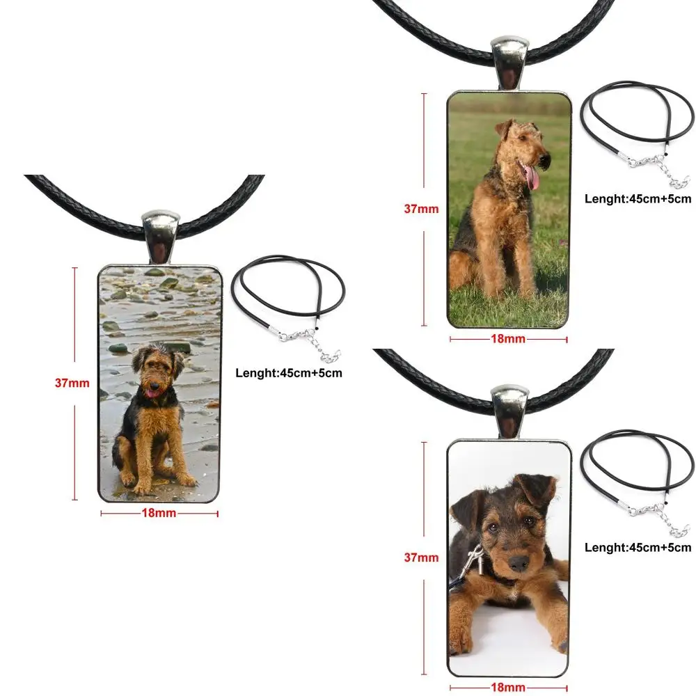 Ожерелье с подвеской в виде собаки Airedale Terrier ручной работы | Украшения и