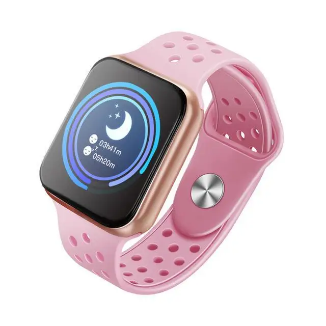 gold pink Полный экран сенсорный F9 Смарт часы для женщин и мужчин водонепроницаемый сердечного ритма кровяное давление Smartwatch для IOS Android телефон pk S226 P68 - Цвет: gold pink