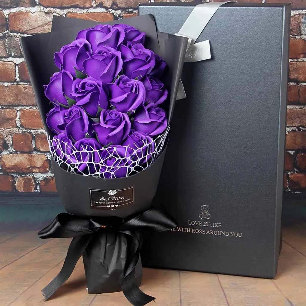 Имитация цветка розы пара подарок на свидание День Святого Валентина сделай сам