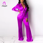 Женский спортивный костюм Rosy, костюм из двух предметов с отложным воротником, коротким блейзером и широкими штанинами, модный офисный костюм с блейзером, Осень-зима 2019