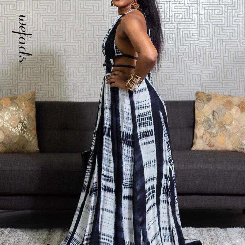 

Wefads Woman Summer Dress Fashion Leaky Back Maxi Style 2021 Sexy Party