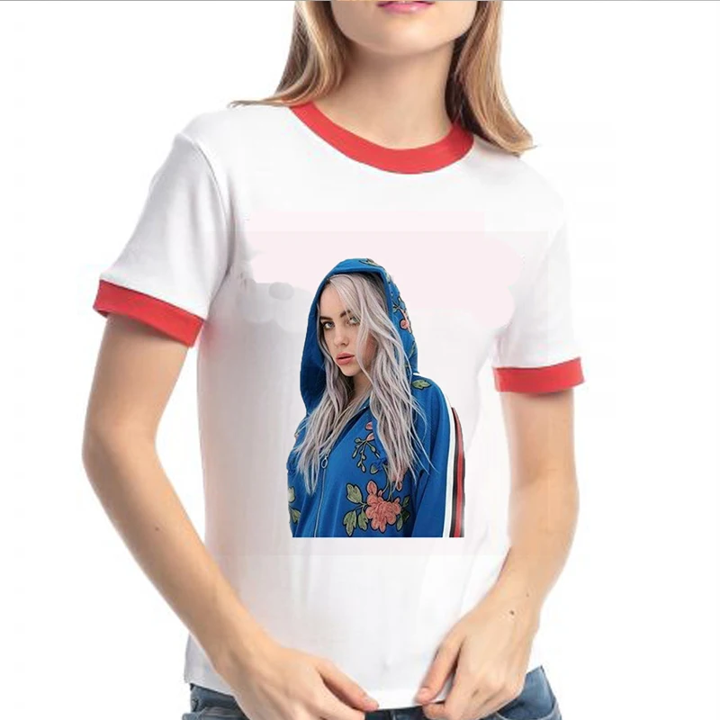 2020 new fashion women O-Neck Tshirt singer model actrees billie eilish Designer T-shirtt for | Женская одежда