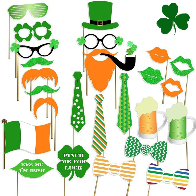 

Happy St. Patrick's Day Decoration Green Clover Irish Door Flag Couplet Photo Booth Props Birthday Party Supplies nn54