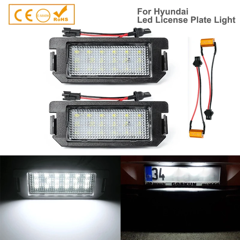 2 шт. суперъярсветильник светодиодный номерной знак для Kia Rio Picanto Soul Hyundai Coupe Tiburon I10