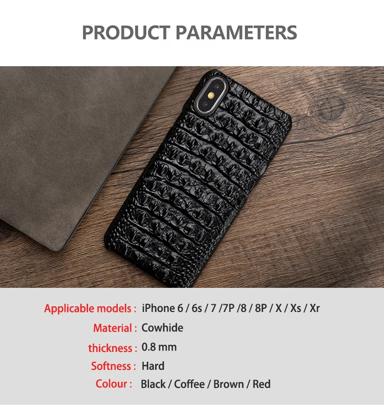 Роскошный чехол для телефона из воловьей кожи для iPhone Xr 6 6s 7 8 Plus X Xs Max, чехол с текстурой крокодиловой задней панели для 6p 6s p 7p 8p