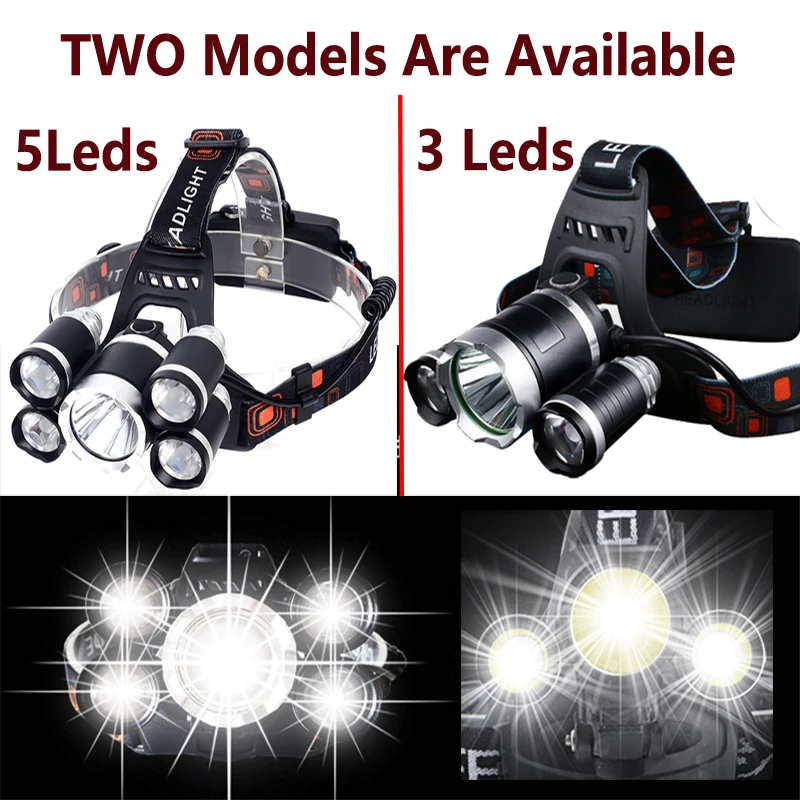 Супер яркий Рыбалка Светодиодные фары 3 XM L T6 голова фонарик Фонарь Лампа с 18650