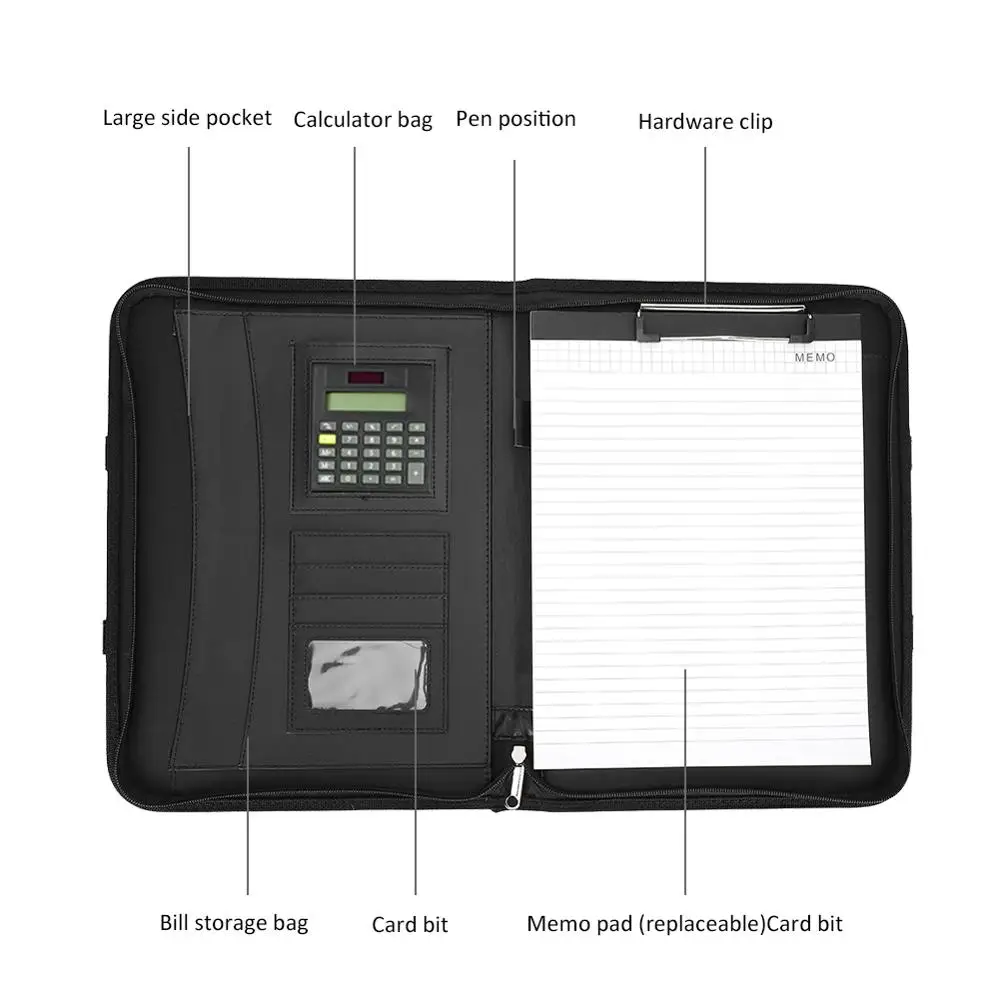 Деловая сумка портфель для документов формата А4 на молнии многофункциональная