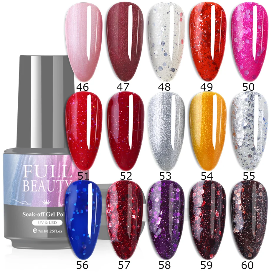 7 мл блестящий гель для ногтей голографический лак Блестящий Золотой