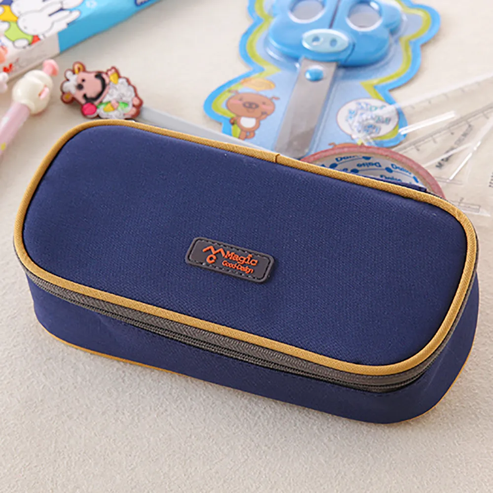 20# Trousse Scolaire большая емкость многофункциональная холщовая пенал сумка-Органайзер для хранения пенал Trousse Scolaire Stylo