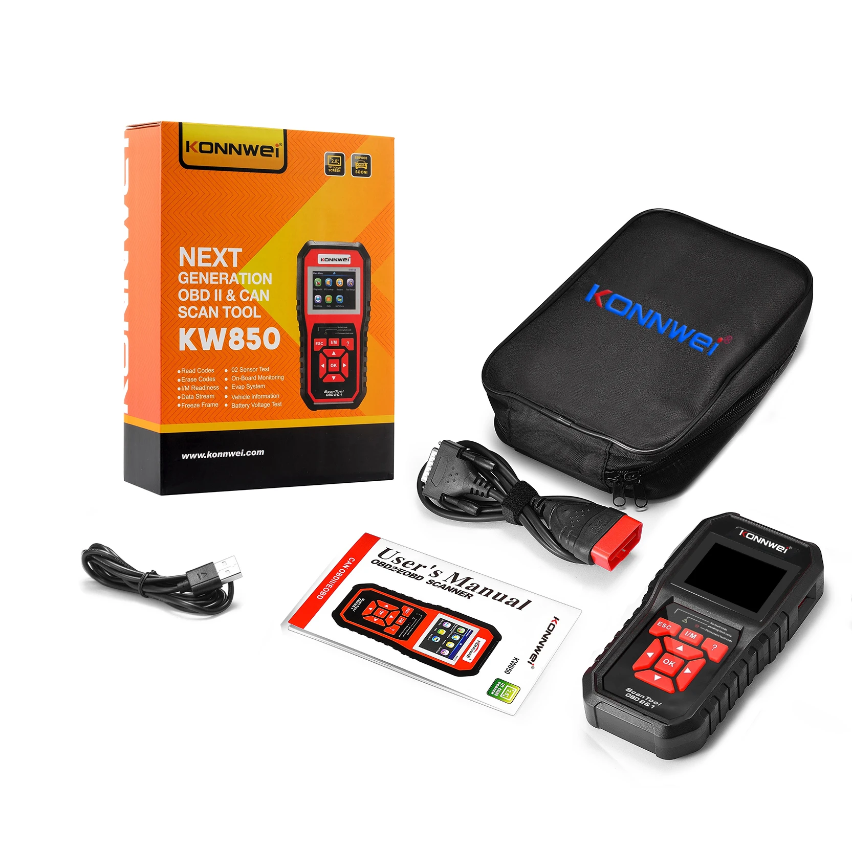 

KW850 Car Diagnostic Scan Fault Code Reader with Battery Tester Fuction