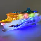 Корабль игрушка литой металлический модель круизного корабля лайнер океан лодка откатная игрушка светодиодный светильник кой и звуковым ударом изменение направления для детей