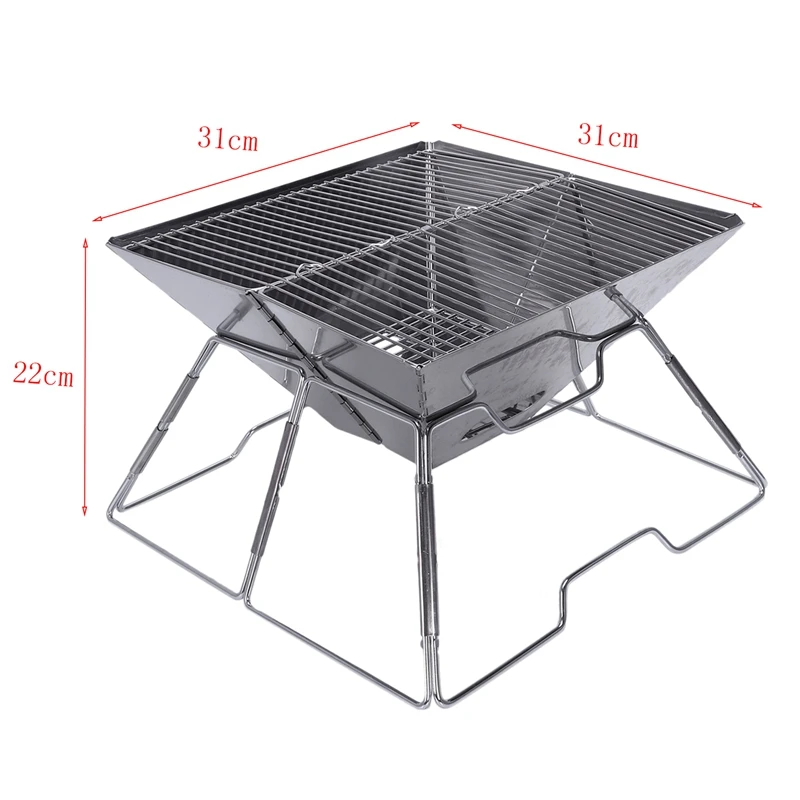 Нержавеющая сталь открытый уголь барбекю гриль стойка складной принадлежности
