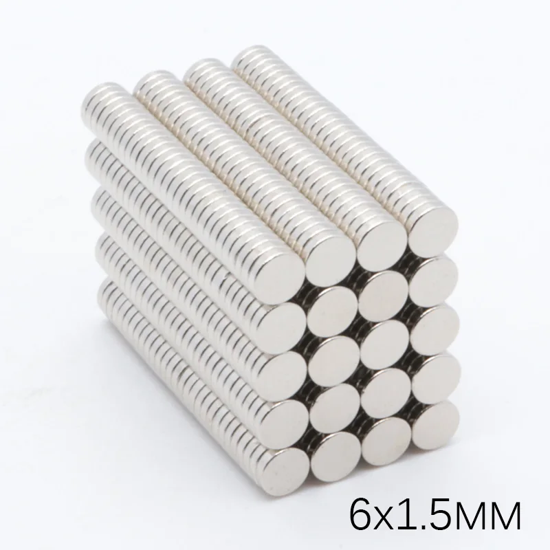 

1000pcs 6x1.5mm NdFeB N35 Rare Earth Magnet Neodymium Magnets Craft Round Cylinder Bulk Customized Fridge 6 x 1.5 mm