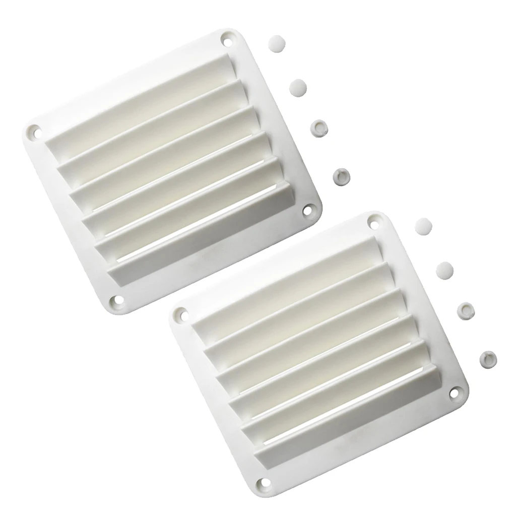 

2x New White ABS Louvered Plastic Vent 5-1/2 x 4-7/8inch for Boat