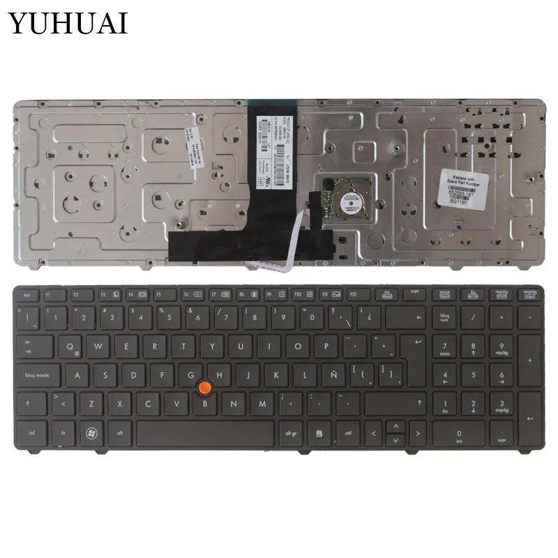 Новая латинская Клавиатура для ноутбука hp EliteBook 8760p 8760w 8770p 8770w LA черная клавиатура с каркасом для ноутбука 628514-161 SG-45300-29A