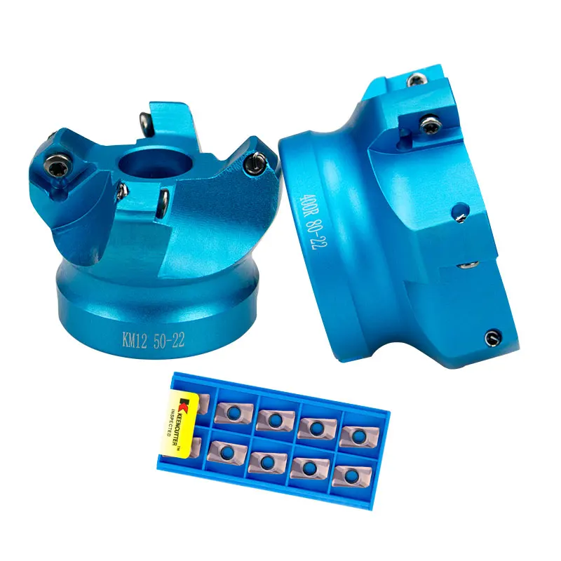 

KM12/BAP 400R Face Aluminium Plane Head End Mill Milling Cutter SEKT/APMT Carbide Insert CNC Machine High Hardness Tools