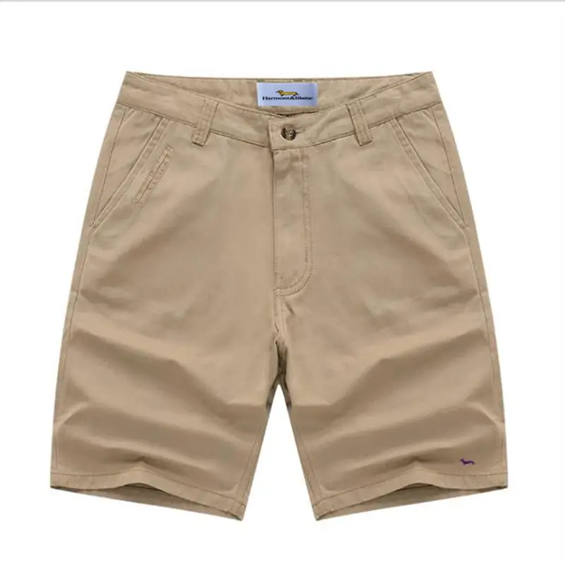 Шорты мужские повседневные Брендовые однотонные бермуды из 100% хлопка