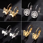 Серьги-гвоздики Jisensp в форме бабочки женские из нержавеющей стали, милые украшения для пирсинга серьги-гвоздики с животными, Рождественская бижутерия, детский подарок