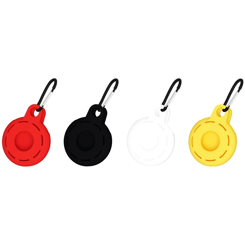 

4 Color/Lot New Style Hollow Out Silicone Protective Cover For AirTag Case Silicone Protector Bumper Case Compatible with Buckle