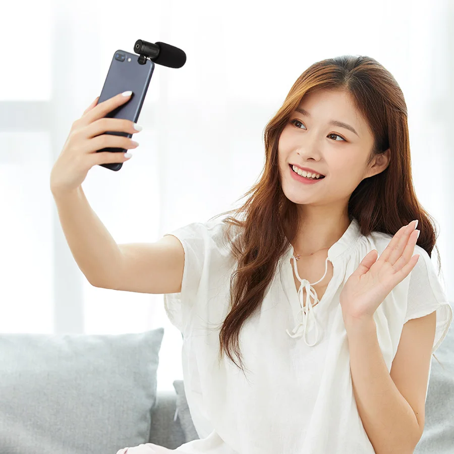 MAMEN Phone Microphone Mini Portable 3.5mm Condenser Phone Video Camera Interview Microphone With Muff For iPhone Samsung Mic