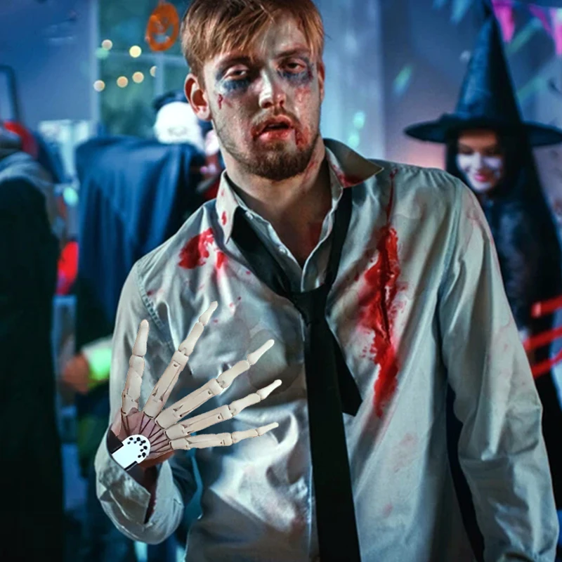 Dedo articulado de Halloween con extensiones flexibles, decoraci&oacute;n para fiesta, garra fantasma de terror, accesorios de miedo para Cosplay, movibles, 2021 regalos-3