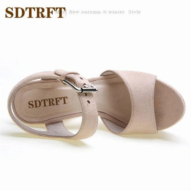 SDTRFT/популярные женские туфли на толстом каблуке 15 см сандалии с ремешками