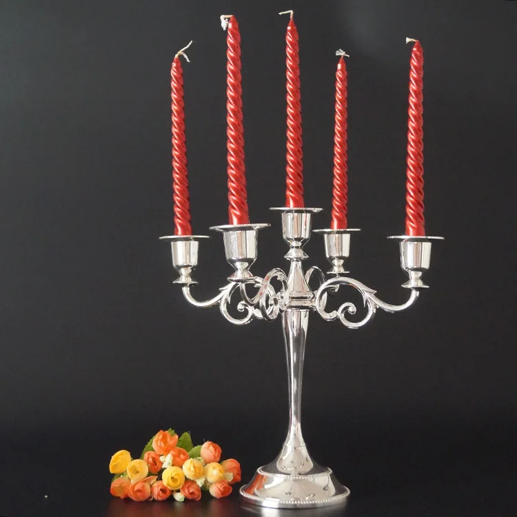 Серебряные/Золотые/бронзовые/черные европейские металлические подсвечники в