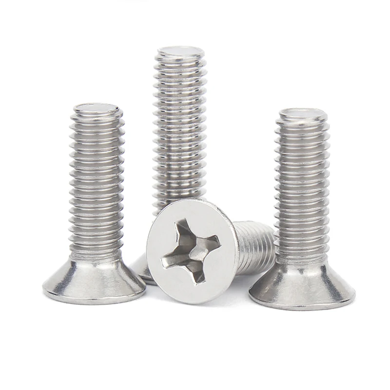 5/10/50p M1 M1.2 M1.4 M1.6 M2 M2.5 M3 M3.5 M4 M5 M6 M8 304 Stainless Steel Cross Phillips Flat Countersunk Head Screw Bolt GB819 on.Винт с плоской головкой, крестообразный, со счётчиком, из нержавеющей стали 304 GB819, размеры 5/10/50p M1 M1.2 M1.4 M1.6 M