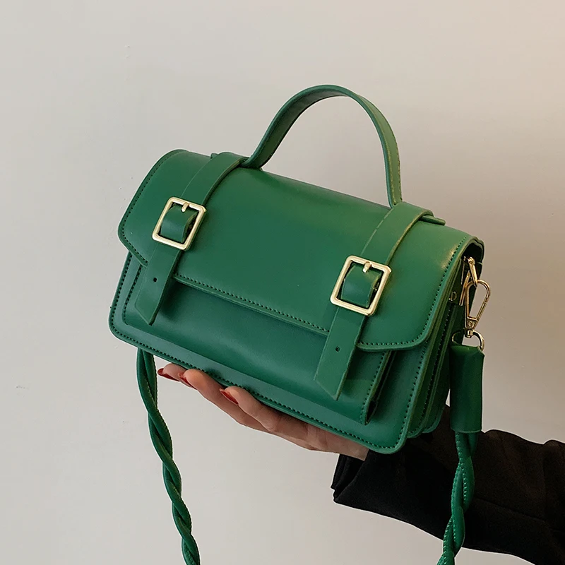 

Simple Small PU Leather Crossbody Bags 2021 Fashion Summer Luxury Brand Travel Solid Color Shoulder Handbags and Purses