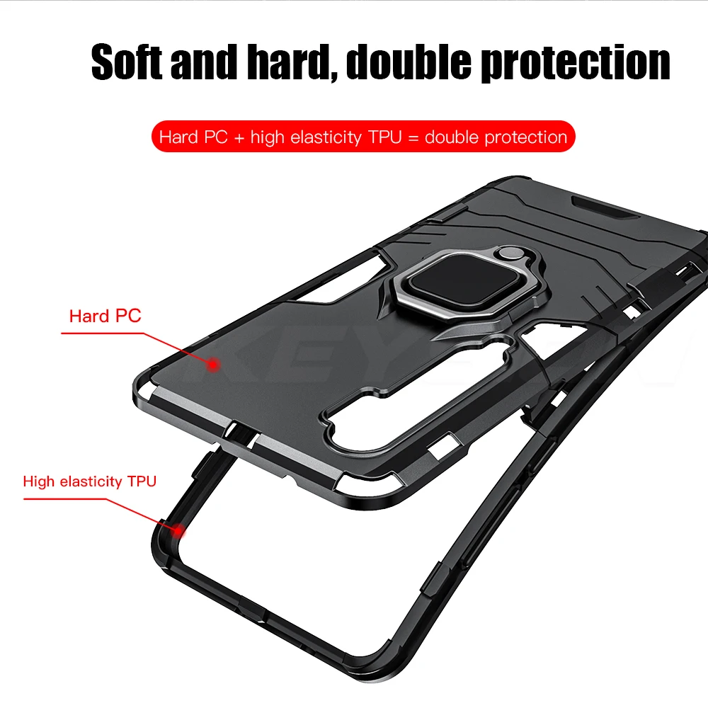 keysion shockproof armor case for xiaomi mi note 10 mi 9 pro holder car ring phone back cover for xiaomi mi 9 lite mix 2 cc9 pro free global shipping