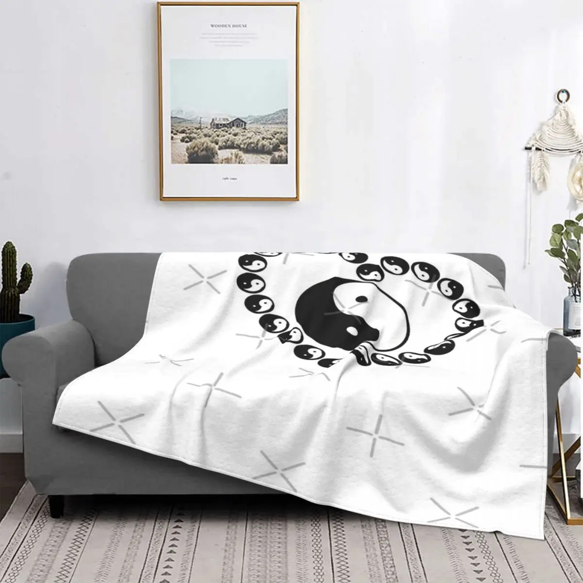 

Yin Yang meaving-Manta de amor, a cuadros para cama colcha, toalla de playa, Sudadera con capucha, manta, colchas de verano