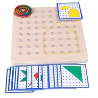 montessori creative graphics rubber tie nail boards with cards shapes childhood education preschool kids jigsaw puzzle juguetes