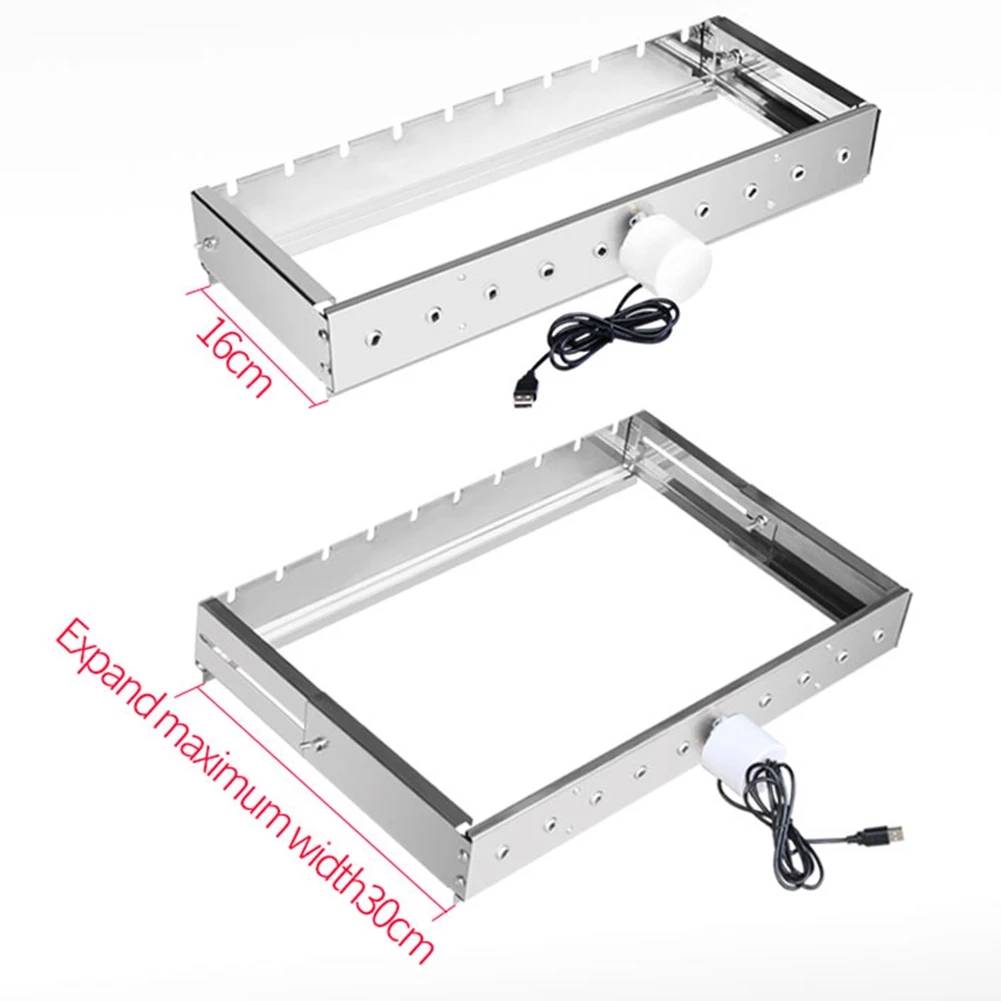 

Rechargeable Electric Shelf Barbecue Grill Adjustable Width Outdoor Camping Picnic Rolling Stainless Steel Charcoal Automatic