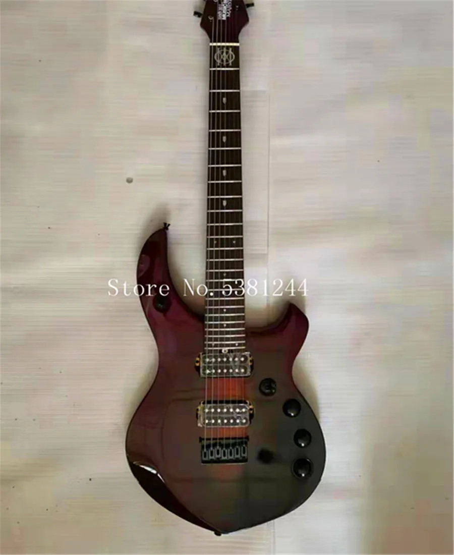 Бесплатная доставка электрогитары 7 струнная гитара черный пикап черные