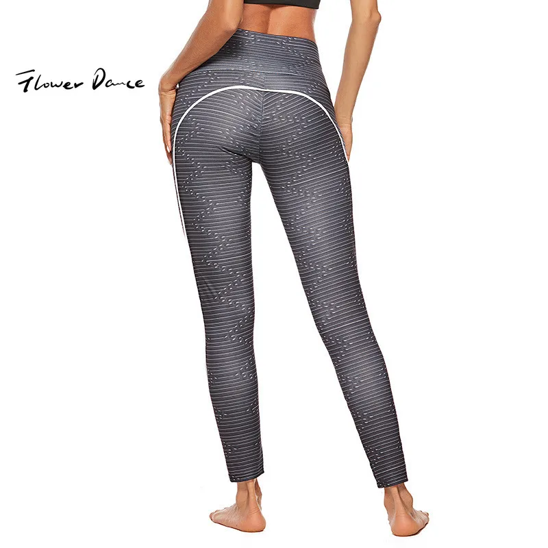 FlowerDance плотные брюки штаны для йоги эластичные бесшовные леггинсы спортзала