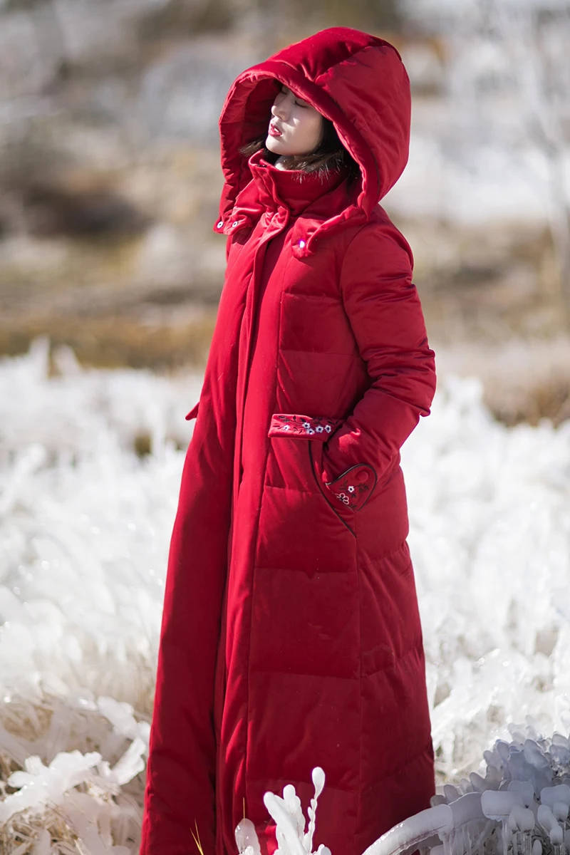 Новинка 2019 года! Женский длинный пуховик белый пуховик|Женские пуховики| |