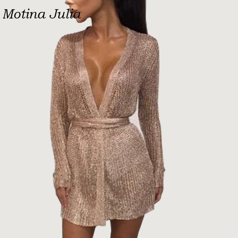 Трикотажное платье с v образным вырезом и бантом розовое золото|Женские платья| |