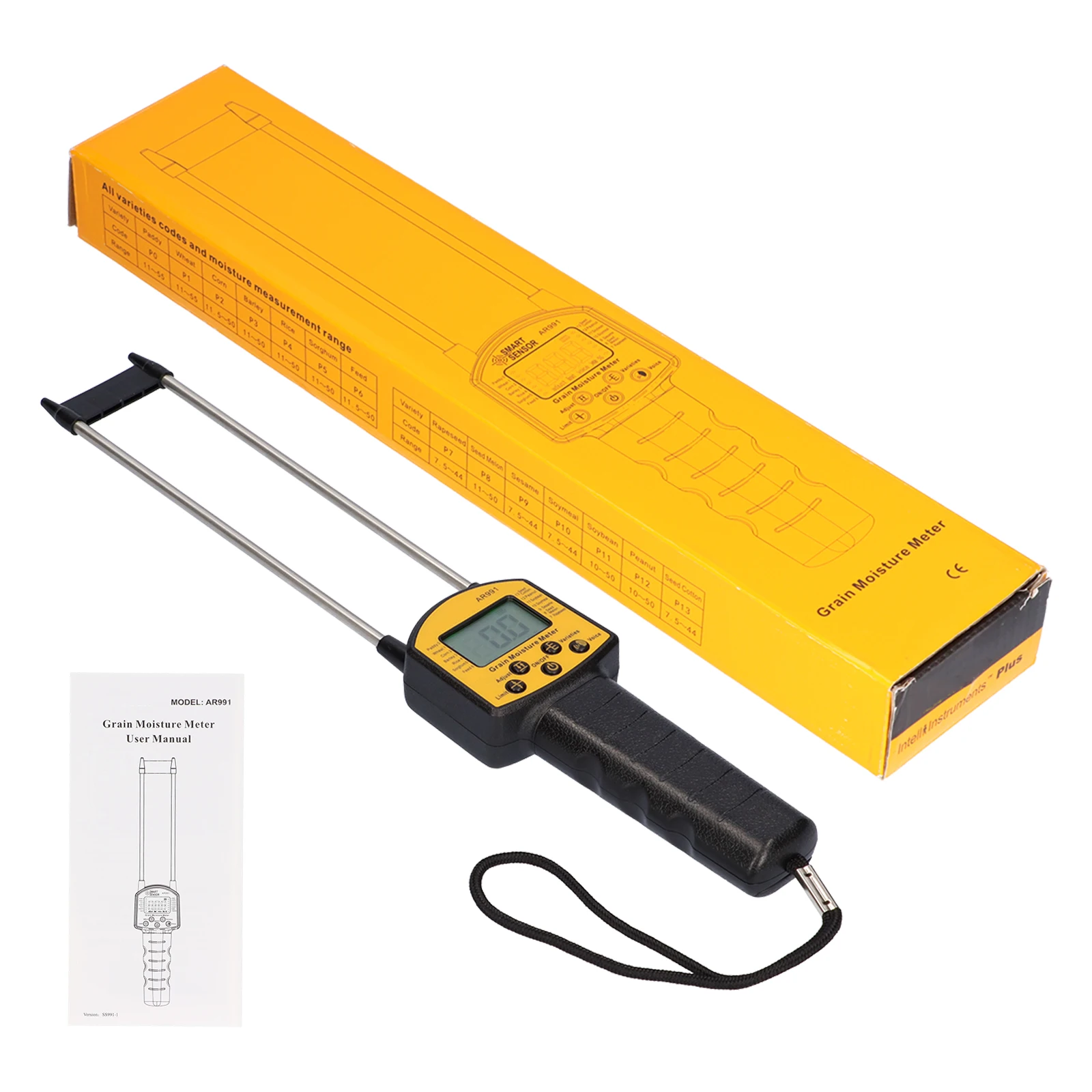 AR991 Ручной ЖК-дисплей цифровая зернистая фотография с измерительным щупом для